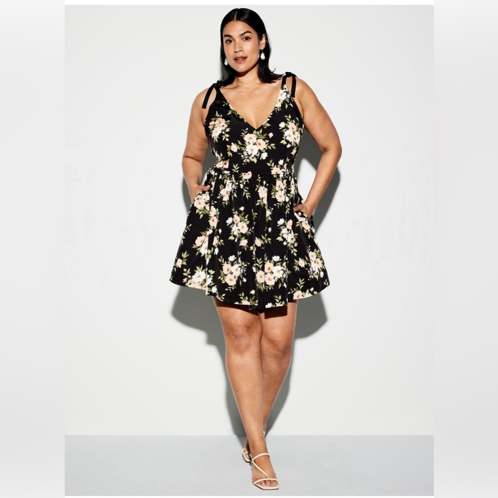 🆕 RESERVED EB The Occasion by Old Navy Women's Fit & Flare Taffeta Mini Dress M - Picture 8 of 15